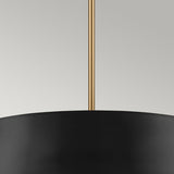 Luella 4lt Duo-Mount Pendant Black & Brass
