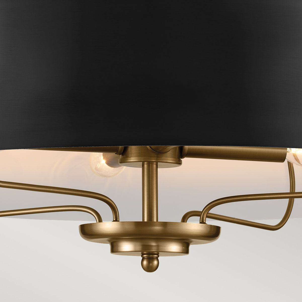 Luella 4lt Duo-Mount Pendant Black & Brass