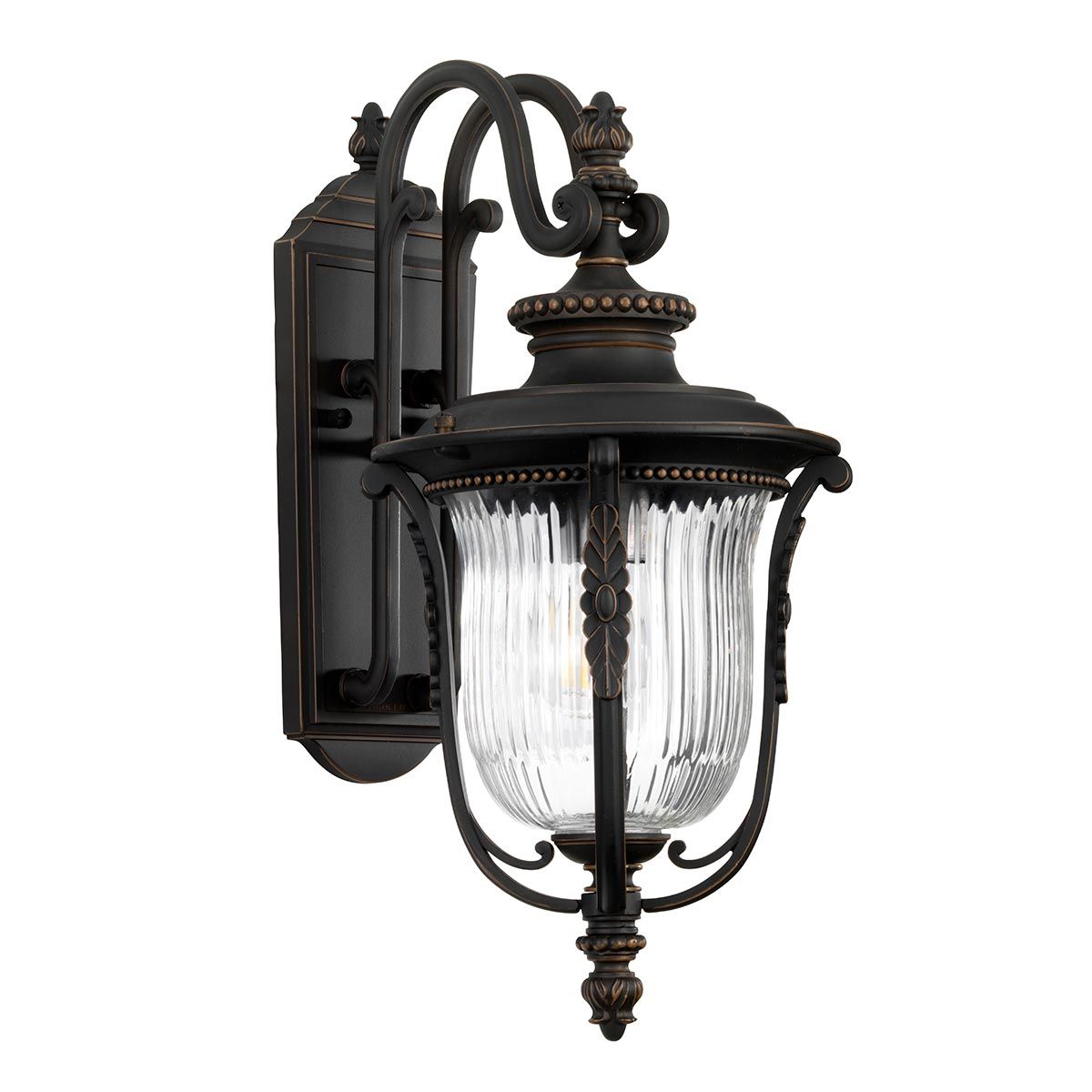Elegant Luverne Bronze Outdoor Victorian Wall Lantern