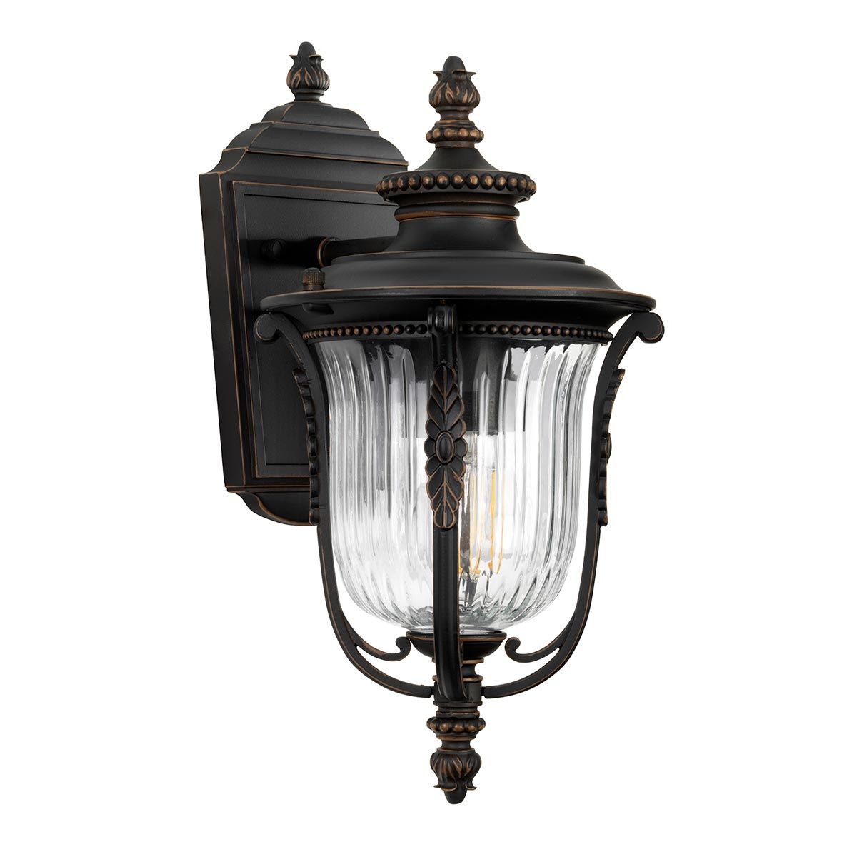 Elegant Luverne French Victorian Outdoor Bronze Wall Lantern