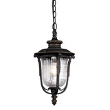 Luverne French Victorian Bronze Lantern with Ribbed Glass