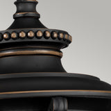 Luverne French Victorian Bronze Lantern with Ribbed Glass