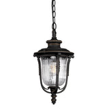 Luverne French Victorian Bronze Lantern with Ribbed Glass