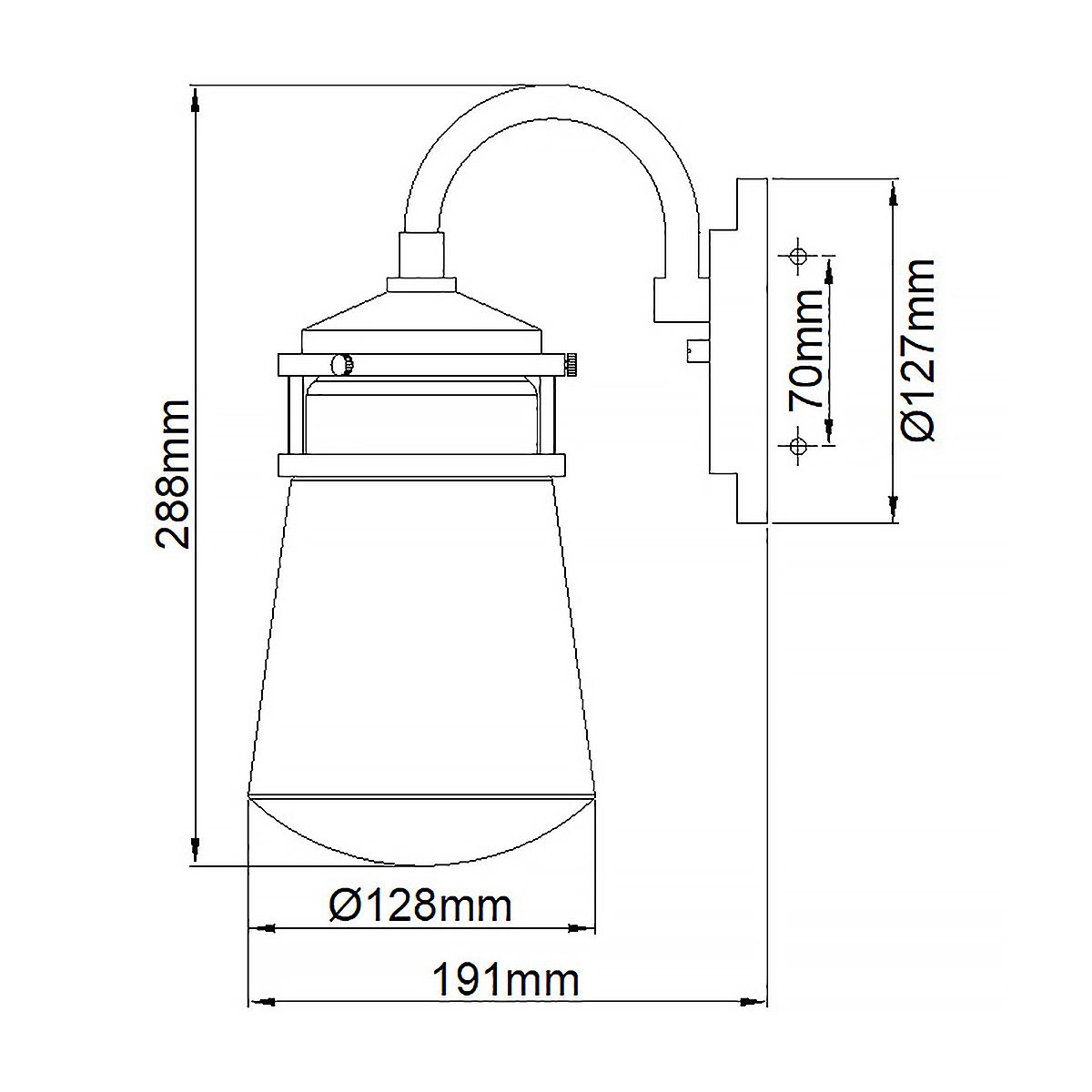 Lyndon Architectural Bronze Wall Sconce with Seeded Glass