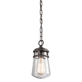 Lyndon Architectural Bronze Seeded Glass Pendant Light