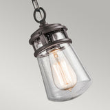 Lyndon Architectural Bronze Seeded Glass Pendant Light