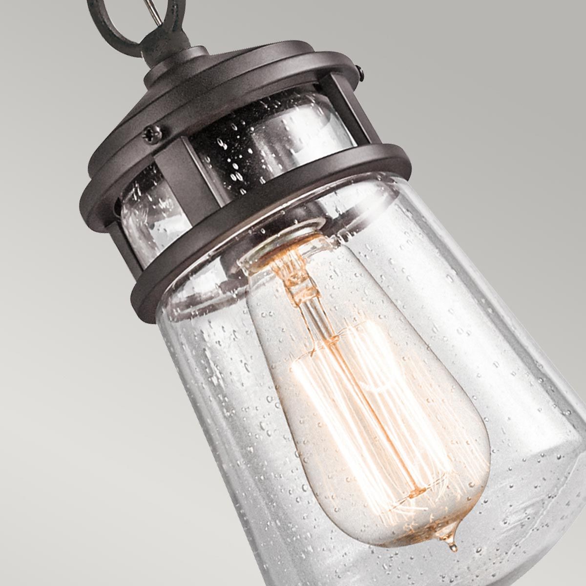 Lyndon Architectural Bronze Seeded Glass Pendant Light