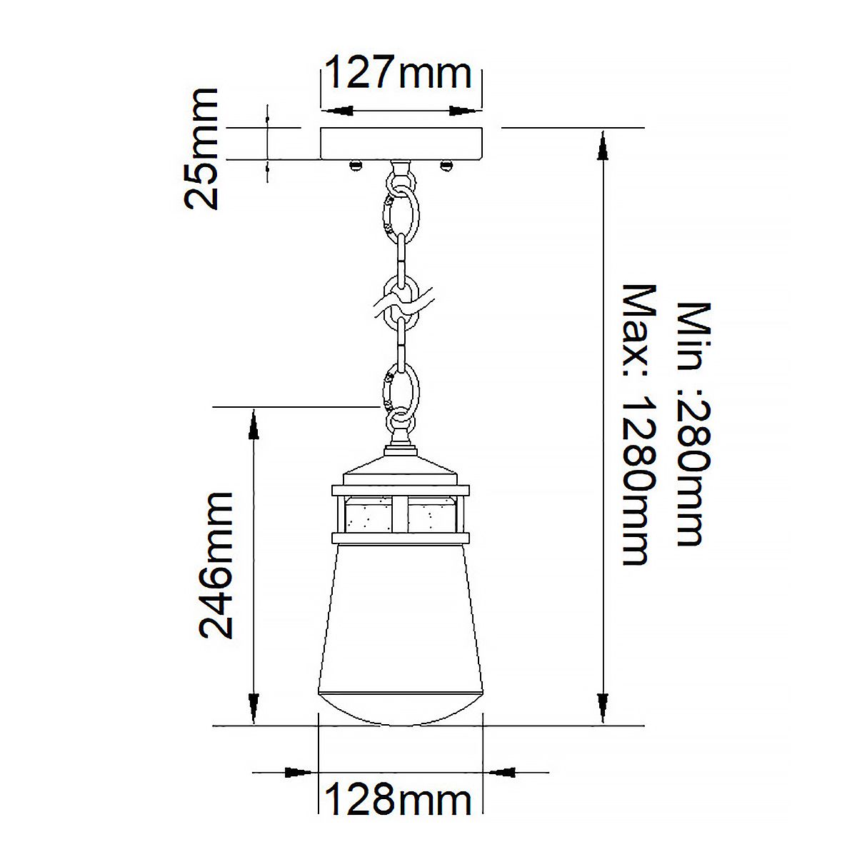 Lyndon Architectural Bronze Seeded Glass Pendant Light