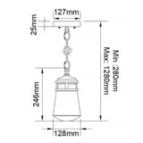 Lyndon Architectural Bronze Seeded Glass Pendant Light