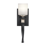 Marette Black Finish Opal Glass Wall Sconce
