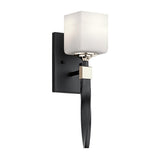 Marette Black Finish Opal Glass Wall Sconce