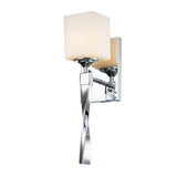 Marette Polished Chrome Bathroom Wall Light with Satin Etched Opal Glass