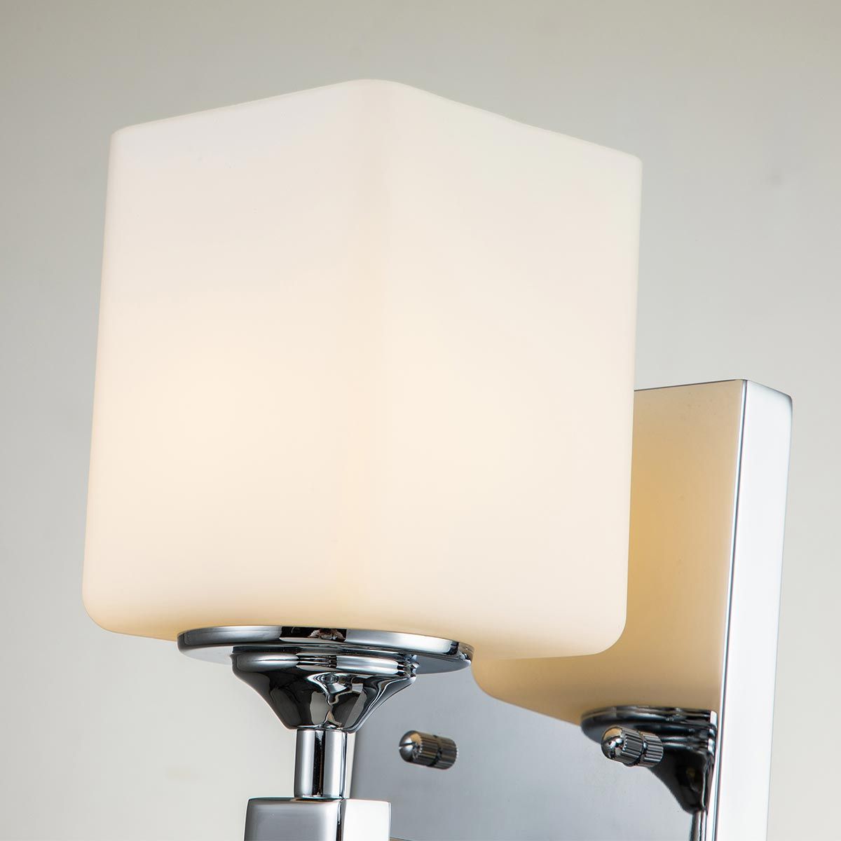 Marette Polished Chrome Bathroom Wall Light with Satin Etched Opal Glass