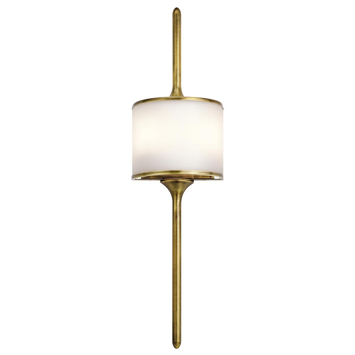 Mona Mid-Century Inspired Natural Brass Wall Light - 2 Light LED Fixture