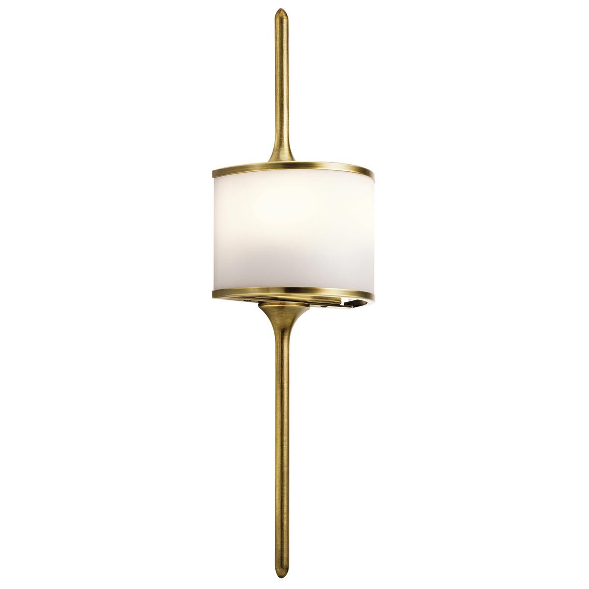 Mona Dual Arm Natural Brass Wall Sconce with Mid-Century Elegance