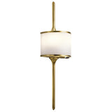 Mona Dual Arm Natural Brass Wall Sconce with Mid-Century Elegance