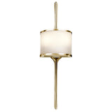 Mona Dual-Light Wall Sconce in Polished Brass with Seeded Glass