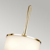 Mona Dual-Light Wall Sconce in Polished Brass with Seeded Glass
