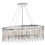 Piper 6 Light Polished Chrome Oval Chandelier with Crystal Accents