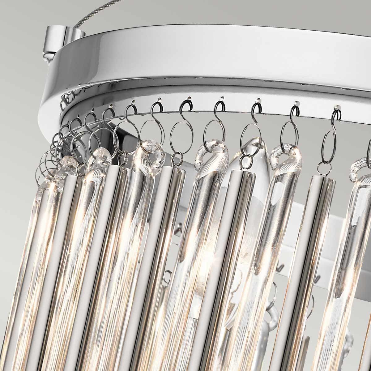 Radiant Elegance: Piper 3 Light Crystal Semi-flush Chandelier