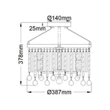 Radiant Elegance: Piper 3 Light Crystal Semi-flush Chandelier