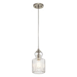 Riviera Vintage-Inspired Brushed Nickel Glass Pendant Light