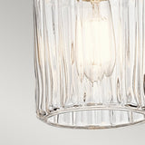 Riviera Vintage-Inspired Brushed Nickel Glass Pendant Light