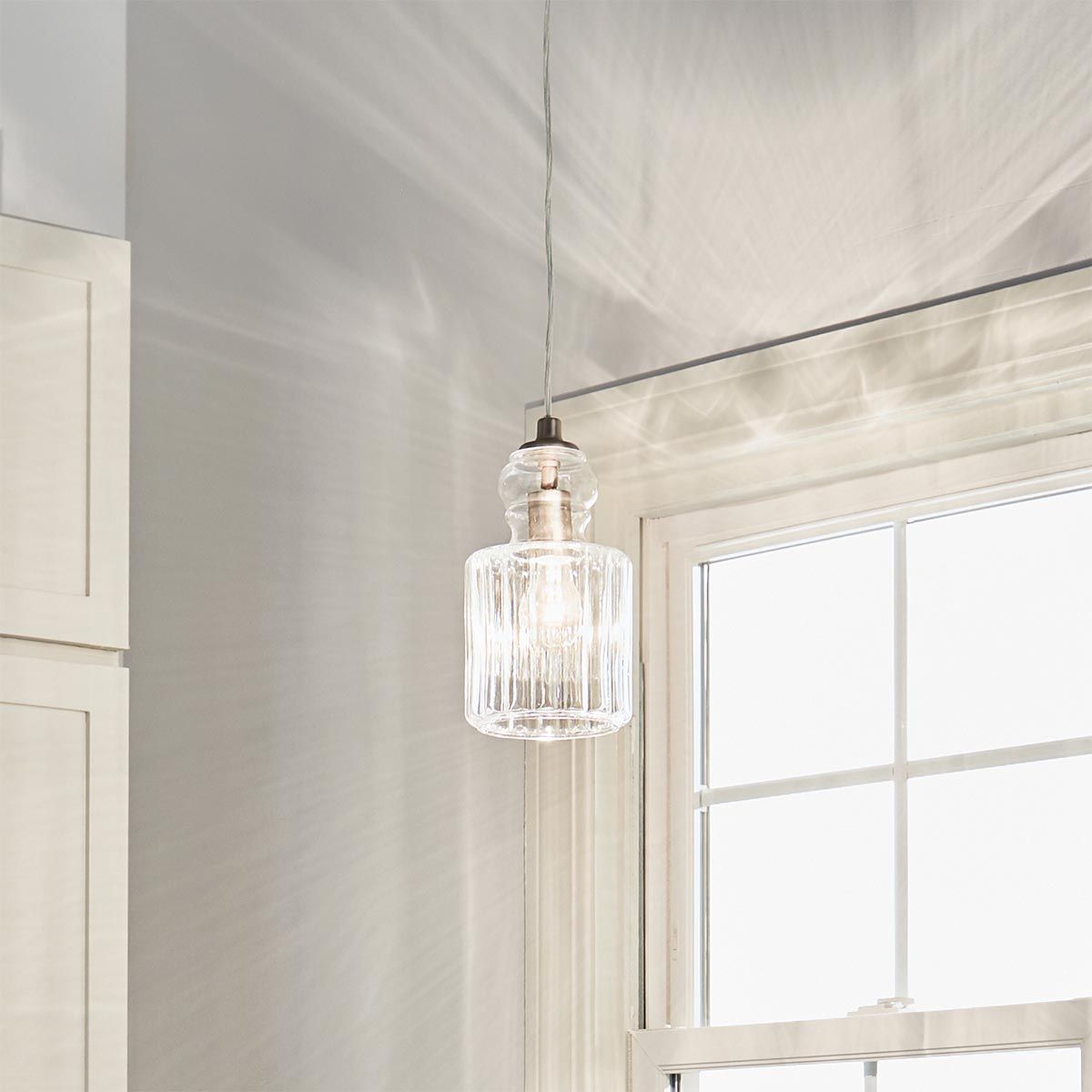 Riviera Vintage-Inspired Brushed Nickel Glass Pendant Light