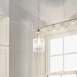 Riviera Vintage-Inspired Brushed Nickel Glass Pendant Light