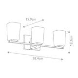 Roehm Triple LED Bathroom Wall Sconce in Polished Chrome