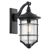 Nautical Elegance Distressed Black Wall Lantern
