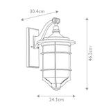 Nautical Elegance Distressed Black Wall Lantern