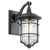 Nautical Elegance Distressed Black Wall Lantern