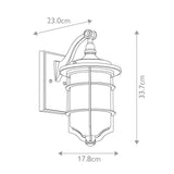 Nautical Elegance Distressed Black Wall Lantern