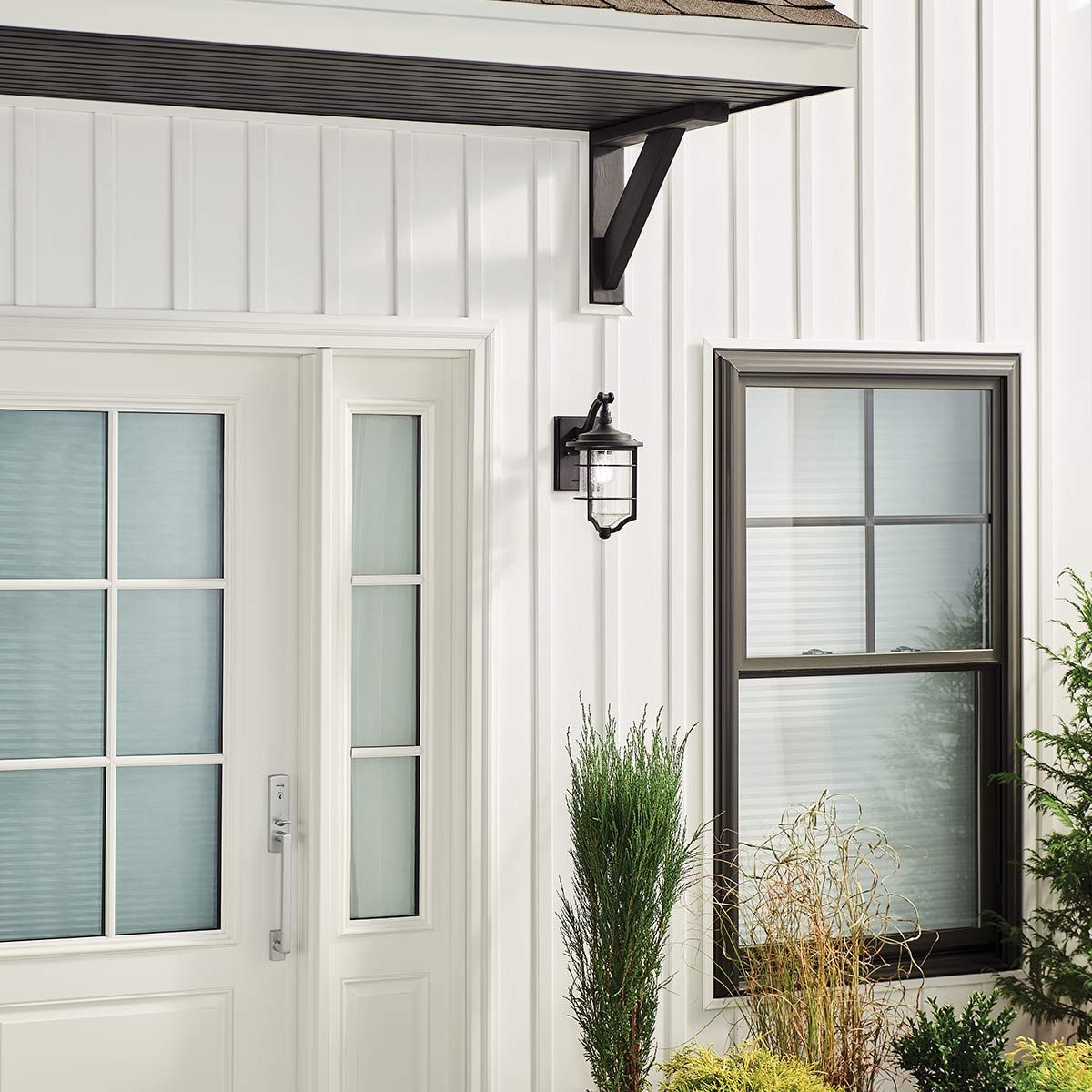 Nautical Elegance Distressed Black Wall Lantern