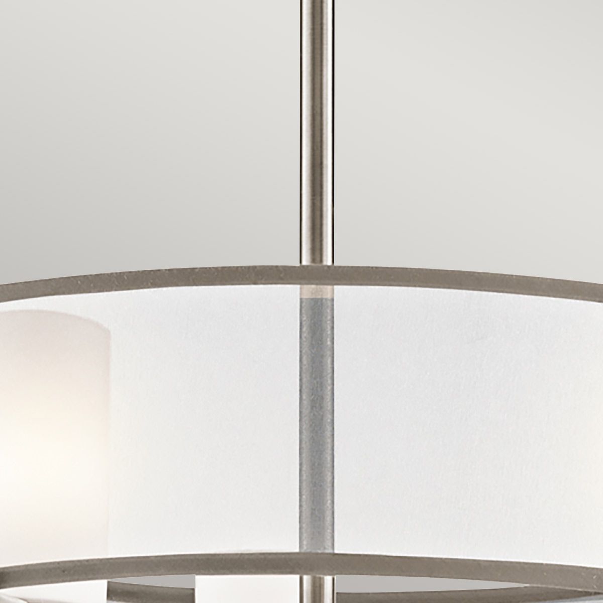 Saldana Classic Pewter 5-Light Drum Chandelier with Organza Shade