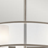 Saldana Classic Pewter 5-Light Drum Chandelier with Organza Shade