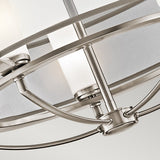 Saldana Classic Pewter 5-Light Drum Chandelier with Organza Shade