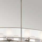 Saldana Classic Pewter 8-Light Drum Pendant Chandelier with White Organza Shades