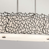 Classic Pewter Coral-Inspired Island Chandelier - 4 Light Pendant Fixture