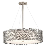 Nickel Coral-Inspired Pewter Pendant Ceiling Light