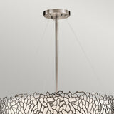 Nickel Coral-Inspired Pewter Pendant Ceiling Light
