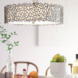 Nickel Coral-Inspired Pewter Pendant Ceiling Light