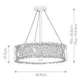 Nickel Coral-Inspired Pewter Pendant Ceiling Light