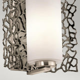 Elegant Pewter Coral Wall Sconce with White Glass Shade