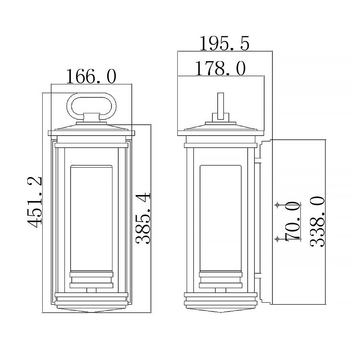 South Hope Rubbed Bronze Wall Lantern with Satin Etched Opal Glass