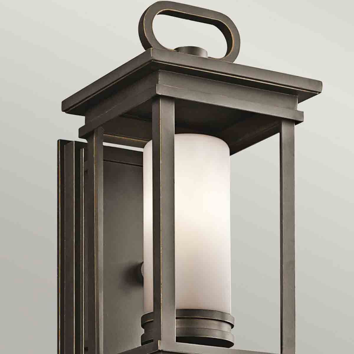 South Hope Rustic Bronze Wall Lantern with Opal Glass Shade