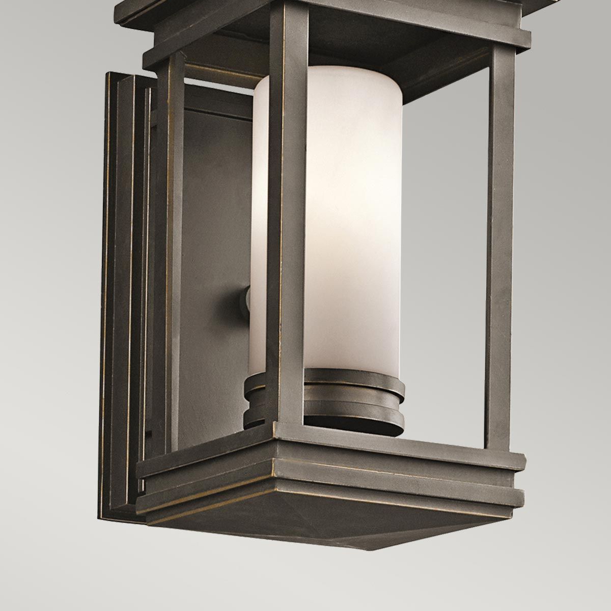 South Hope Rustic Bronze Wall Lantern with Opal Glass Shade