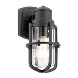 Suri Coastal Collection: Textured Black Outdoor Wall Lantern