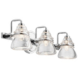Talland Triple Light Vintage Wall Fixture in Polished Chrome